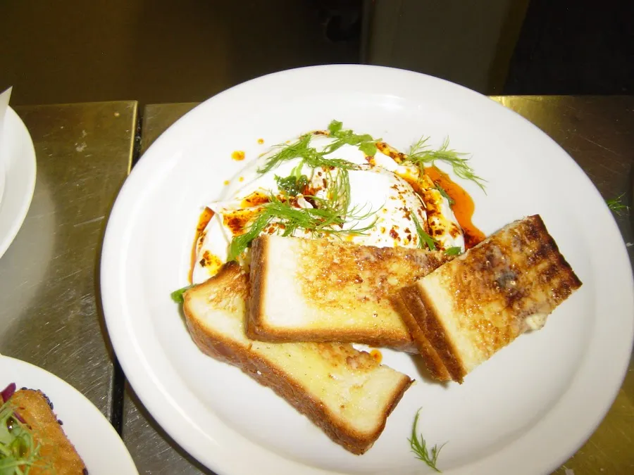 Toasted sandwiches with a fresh salad